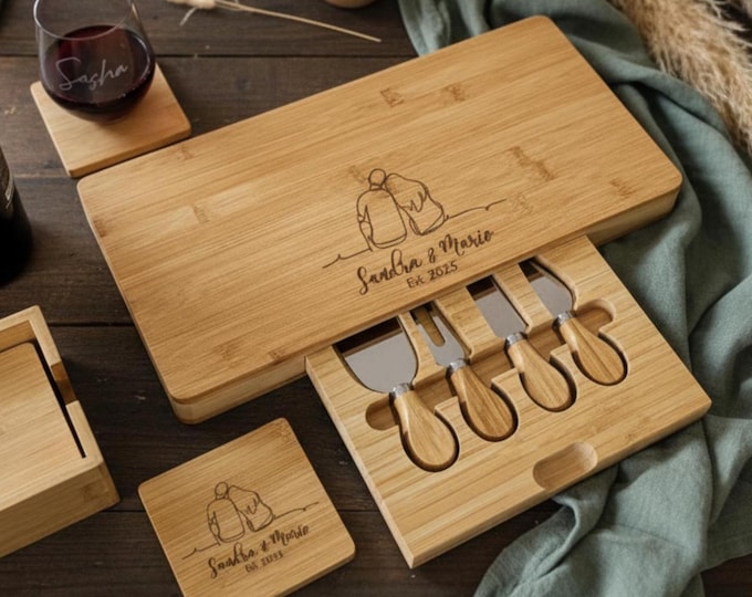 Personalized Charcuterie Board, Gift for Couple: Engraved Cheese Board, Housewarming Gift, Engagement Gift, Wedding Gift, Hosting Gift