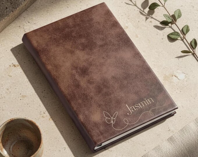 Personalized Journal For Her, Butterfly, Custom Engraved Notebook: Mothers Day, Coworker Gift, Office Accessories, Stationery, Birthday Gift