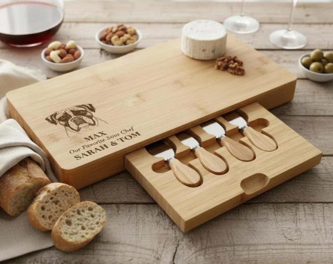 Personalized Charcuterie Board – Dog Lover: Custom Engraved  Cheese Board, Housewarming, Pet Owner, puppy, Dog Portrait, Dog Gift, Dog Board