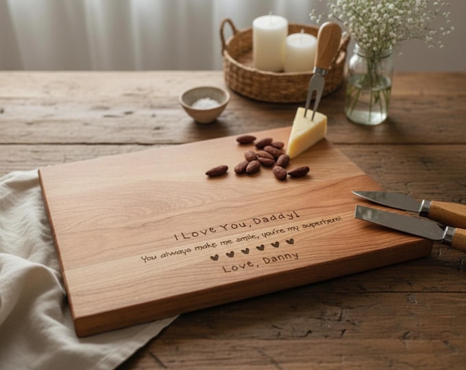 Personalized handwriting cutting board: Custom Charcuterie Board |  Gift to parent, Kitchen Gift, personalized gift, Birthday Gift