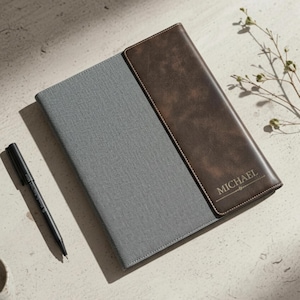 Personalized Leatherette Canvas Portfolios - Custom Notepad - Graduation, Boss, and Business Gift- Gift For Professionals- Custum Portfoloio