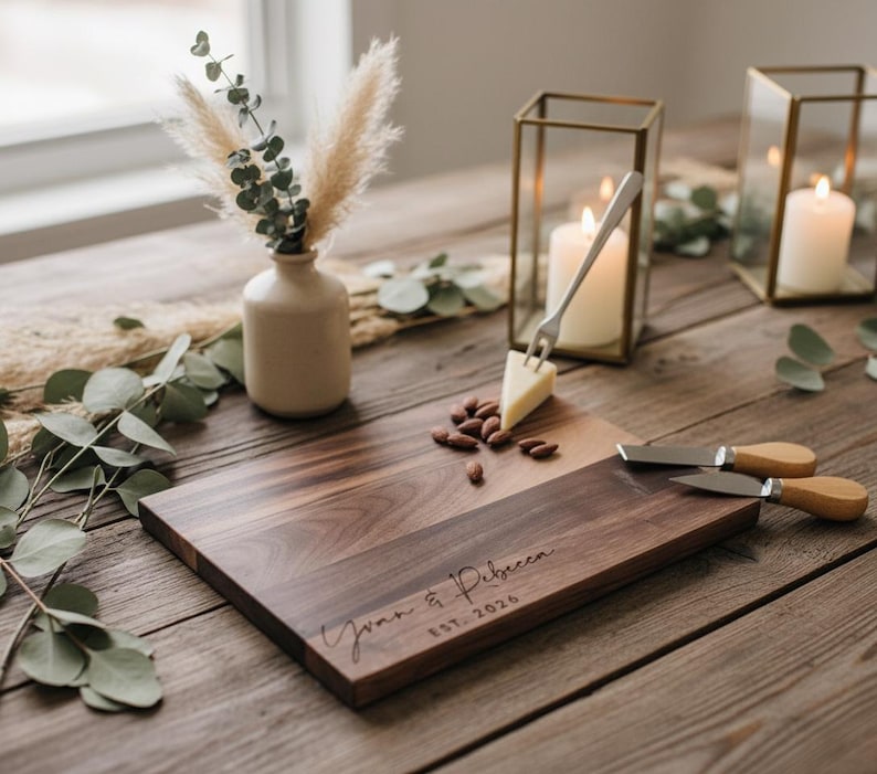 Personalized cutting board, Custom cutting board, Engraved cutting board, Wedding gifts, Gifts for the couple, Christmas gifts Bild 9