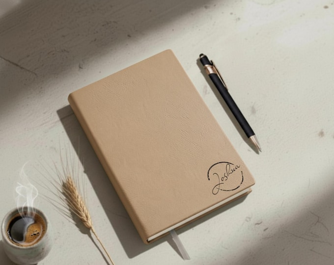 Personalized Journal, Customized Leatherette Journal: Monogrammed, Engraved Leather, Lined Pages, Custom Notebook, Gift For Coworker, Friend