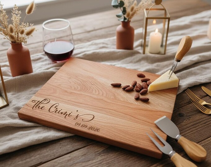 Personalized Cutting Board, Housewarming Gift: Custom Engraved Charcuterie Board, Wedding gift, Anniversary Gift, Family Gift, Hosting Gift