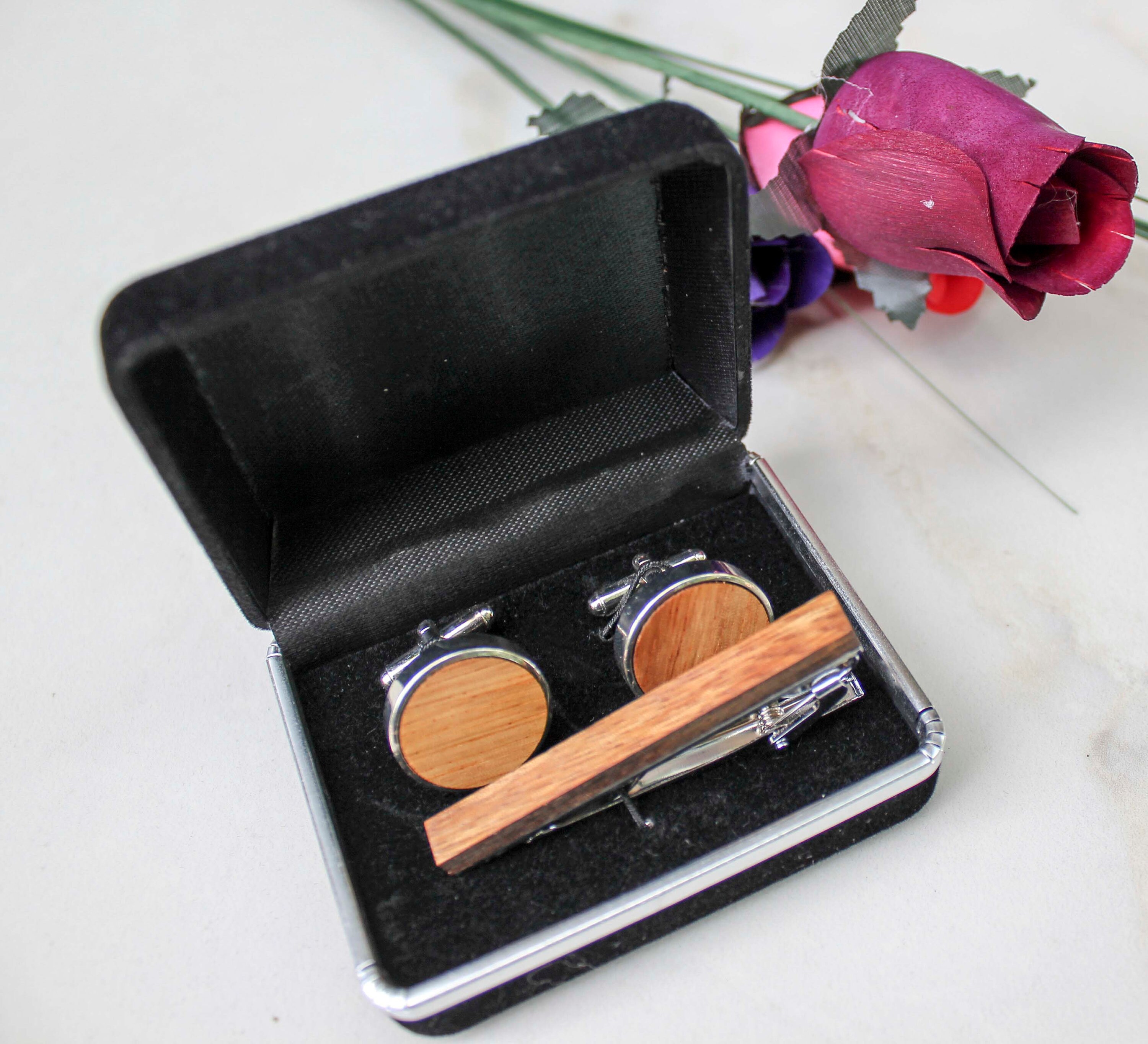 personalised cufflinks and tie pin
