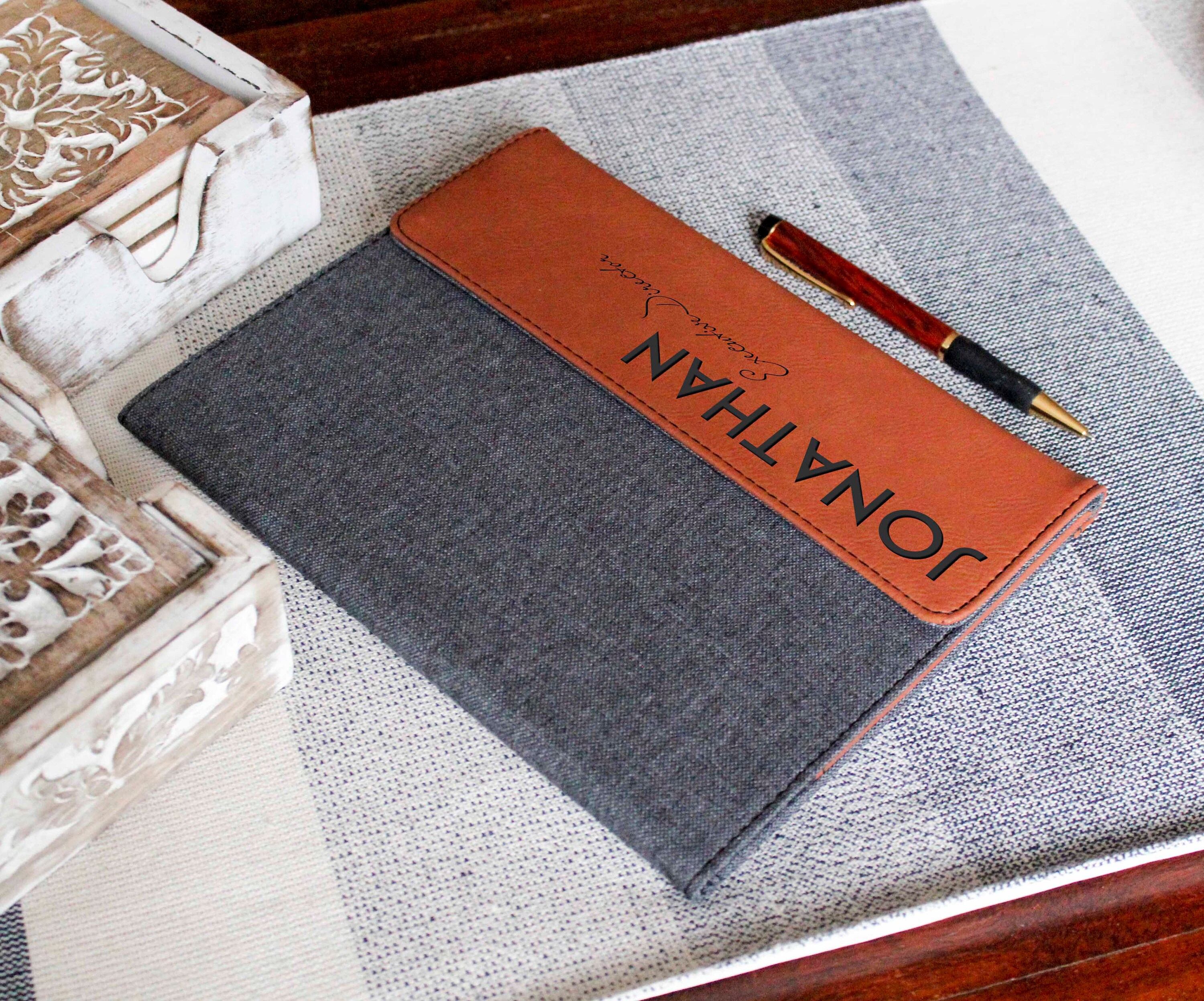 Personalized Leatherette Canvas Portfolios, Personalized notepad