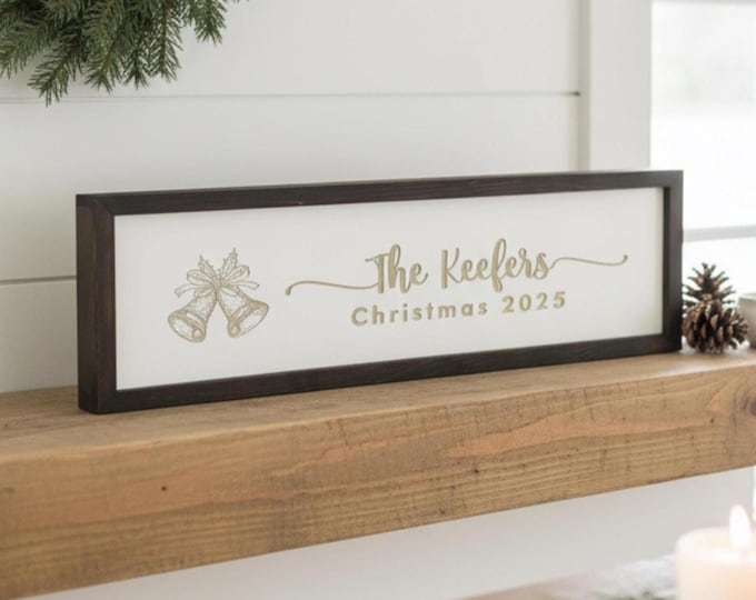 Personalized Christmas Sign, Christmas Gift: Customized Rustic Sign, Modern Farmhouse Decor, Family Gift, Holiday Gift, Welcome Wooden Sign