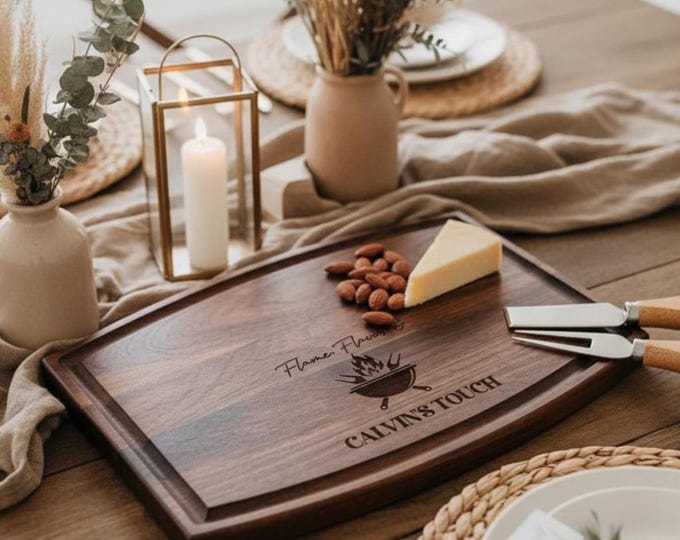 Personalized cutting board, BBQ: Custom Engraved Charcuterie Board, Gift For Him, Gift For Dad, Grandpa Gift, Husband Gift, Boyfriend Gift