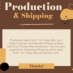 Production and shipping info
