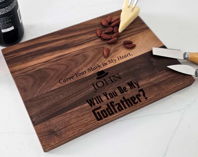 Personalized Charcuterie Board – Godfather Gift: Custom Cutting Board | Kitchen Decor, Proposal, Engagement, Customized Present, Godparents