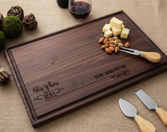 Personalized cutting board, Kitchen Gift: Custom Engraved Charcuterie Board, Housewarming Gift, Hosting Gift, Chef Gift, Anniversary Gift