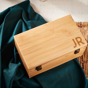 Personalized wooden gift box, Engraved Name Box, Wooden Keepsake box, Groomsman gift box, Rustic Gift Box, Christmas gift box image 7