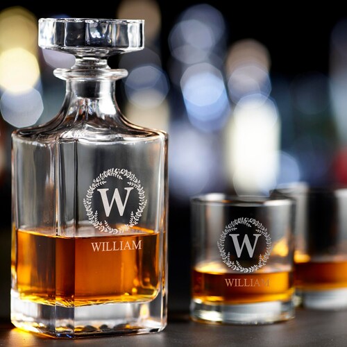 Custom Whiskey Decanter Gift Set Personalized Scotch Etsy