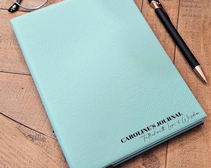 Custom Engraved Journal for Mom – Personalized Leather Notebook, Customized Keepsake, Office Gift Idea, Unique Birthday & Mother’s Day Gift