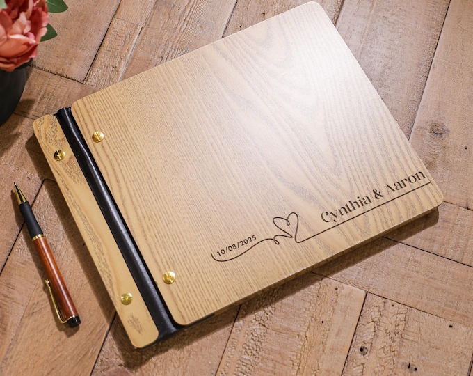 Personalized Wedding Guest book, Wedding Reception Album, Wedding Decor, Wooden Guestbook, Photo Wedding Album, Wedding Keepsake