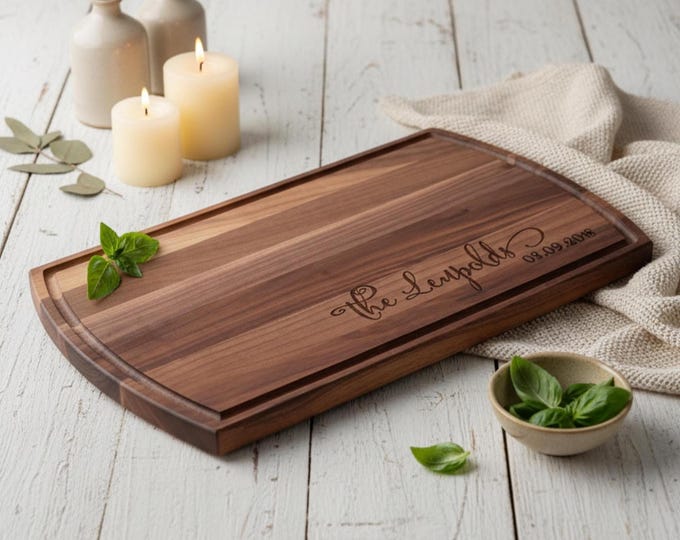 Personalized cutting board, Custom Engraved Charcuterie Board:  Perfect for the Couple, Wedding, Housewarming, Engagement, Anniversary Gift
