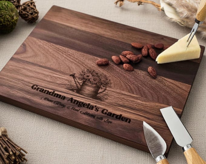 Personalized Cutting Board, Grandma Gift: Charcuterie Board, Gift For Her, Kitchen Gift, Garden Gift, Birthday Gift, Christmas Gift