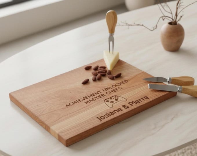 Personalized Cutting Board, Console: Custom Engraved Charcuterie Board For Gamers, Housewarming Gift, Engagement Gift, Gift for The Couple
