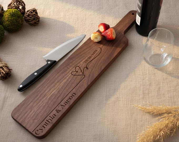Personalized Bread Board, Custom Engraved Cutting  Board: Couples Gift, Housewarming Gift, Wedding Gift, Engagement Gift, Anniversary Gift