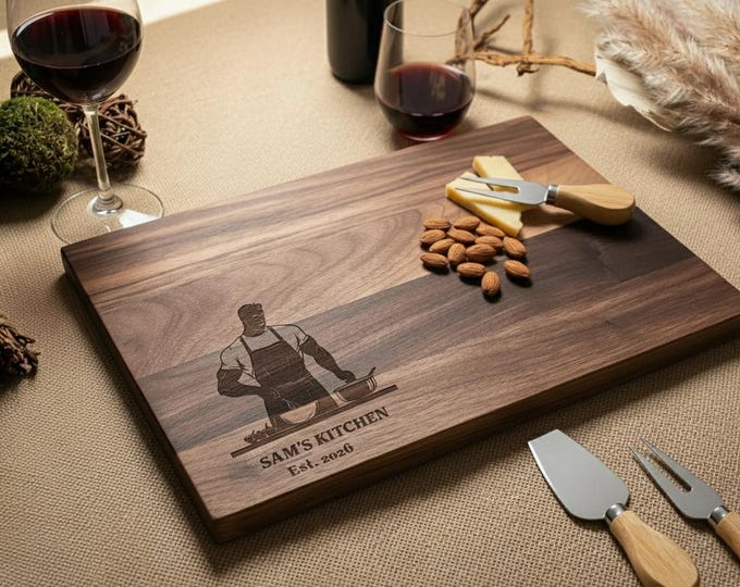 Personalized Cutting Board – Healthy Food Cooking: Custom Engraved Charcuterie Board, Body Builder, Nutritious Meals, Healthy Recipes Gift