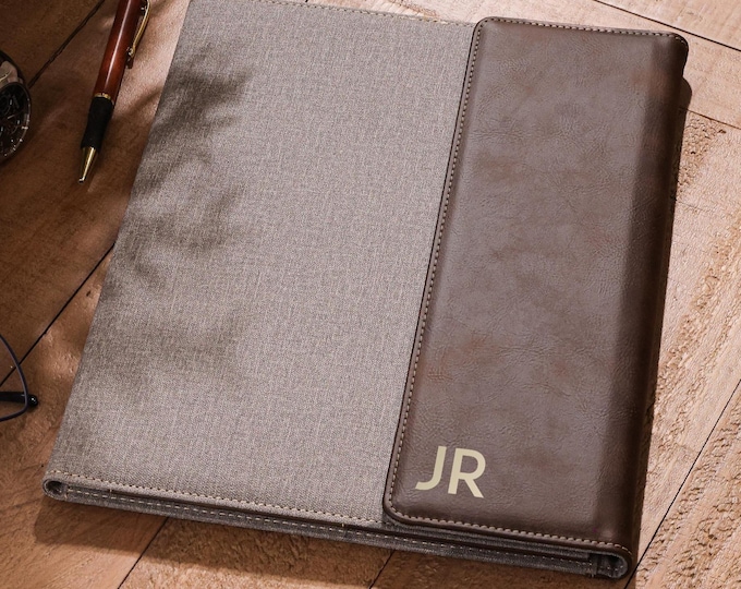 Personalized Monogrammed Portfolio, Custom-Engraved notepad, Customized portfolio, Graduation, Boss, Coworker, Teacher, Business Gift