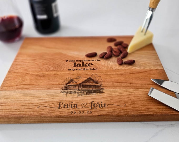Personalized Charcuterie Board – Lake House: Custom Cutting Board, Lake House Decor, Gift For Couple, Housewarming, Hosting, Cottage, Cabin