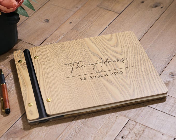 Personalized Wedding Guest book, Wedding Reception Album, Wedding Decor, Wooden Guestbook, Photo Wedding Album, Wedding Keepsake