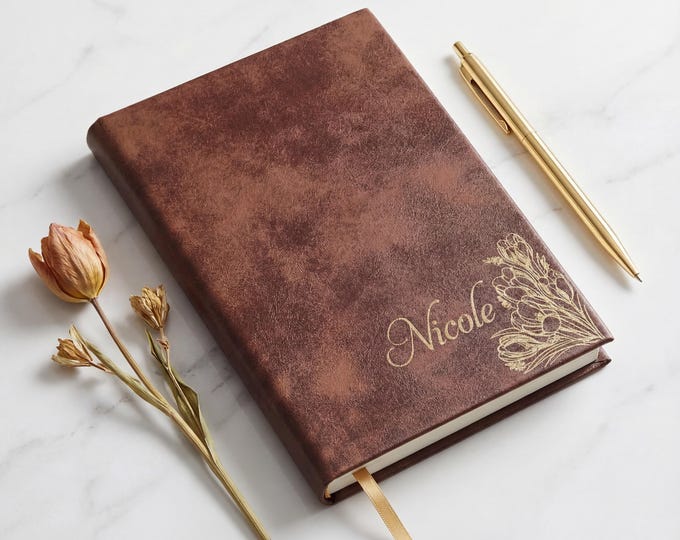 Personalized Journal for Mom | Custom Engraved Leather Notebook & Sentimental Mother's Day Gift