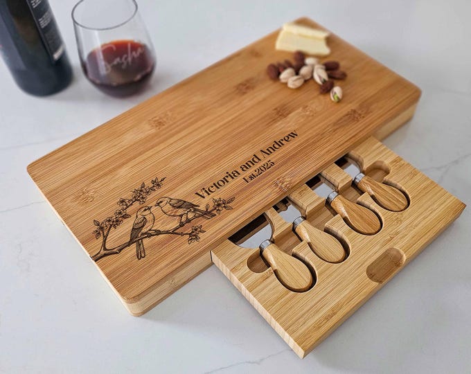 Personalized Charcuterie Board – Bird Lovers: Custom Engraved  Cheese Board, Housewarming Gift, Couples Gift, Anniversary Gift, Hosting Gift