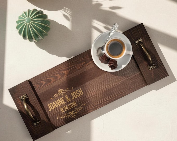 Personalized  Rustic serving Tray, Custom serving tray, wedding gifts, Wooden tray,  Housewarming gifts, Christmas gift
