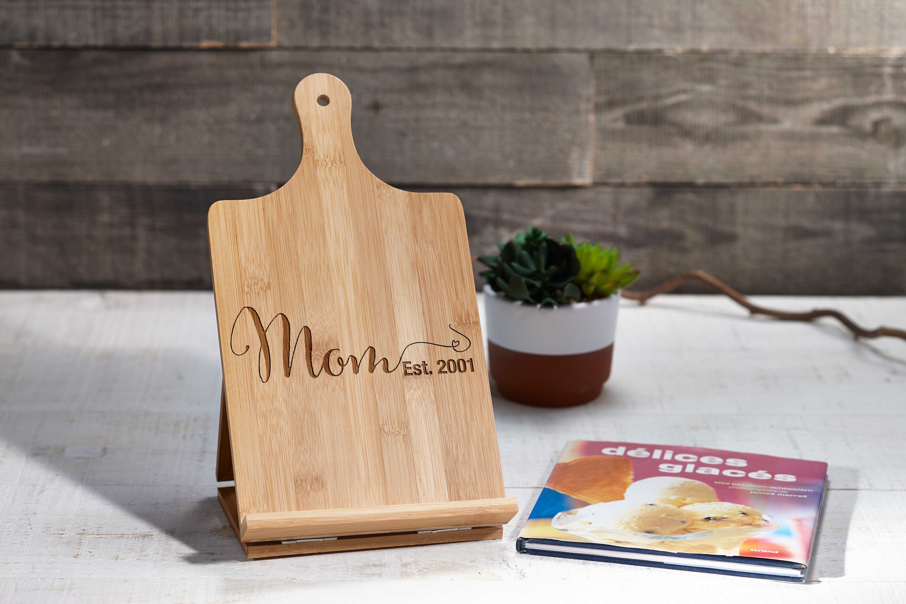 Personalized Bamboo iPad and Recipe HoldersThe Perfect Mother's Day