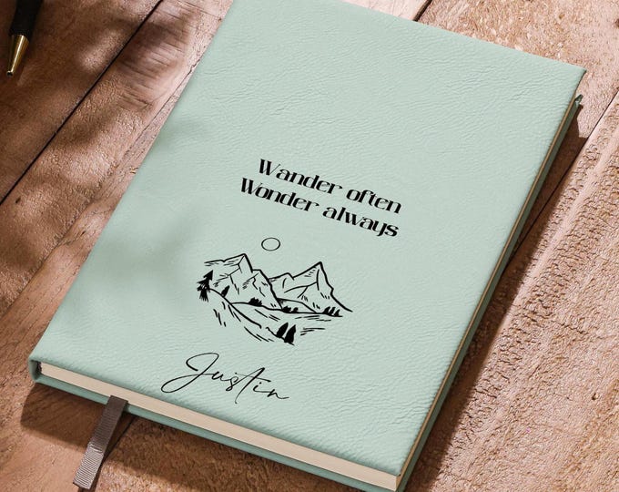 Personalized Travel Journal - Customized Notebook for Him and Her: Leather Journal, Office Supplies, Stationery, Travel Accessories Gift