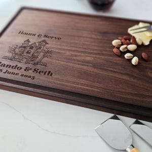 Personalized cutting board, Halloween Gift: Custom Engraved Charcuterie Board, Unique Spooky Wedding Gift, Kitchen Gift, Funny Gift