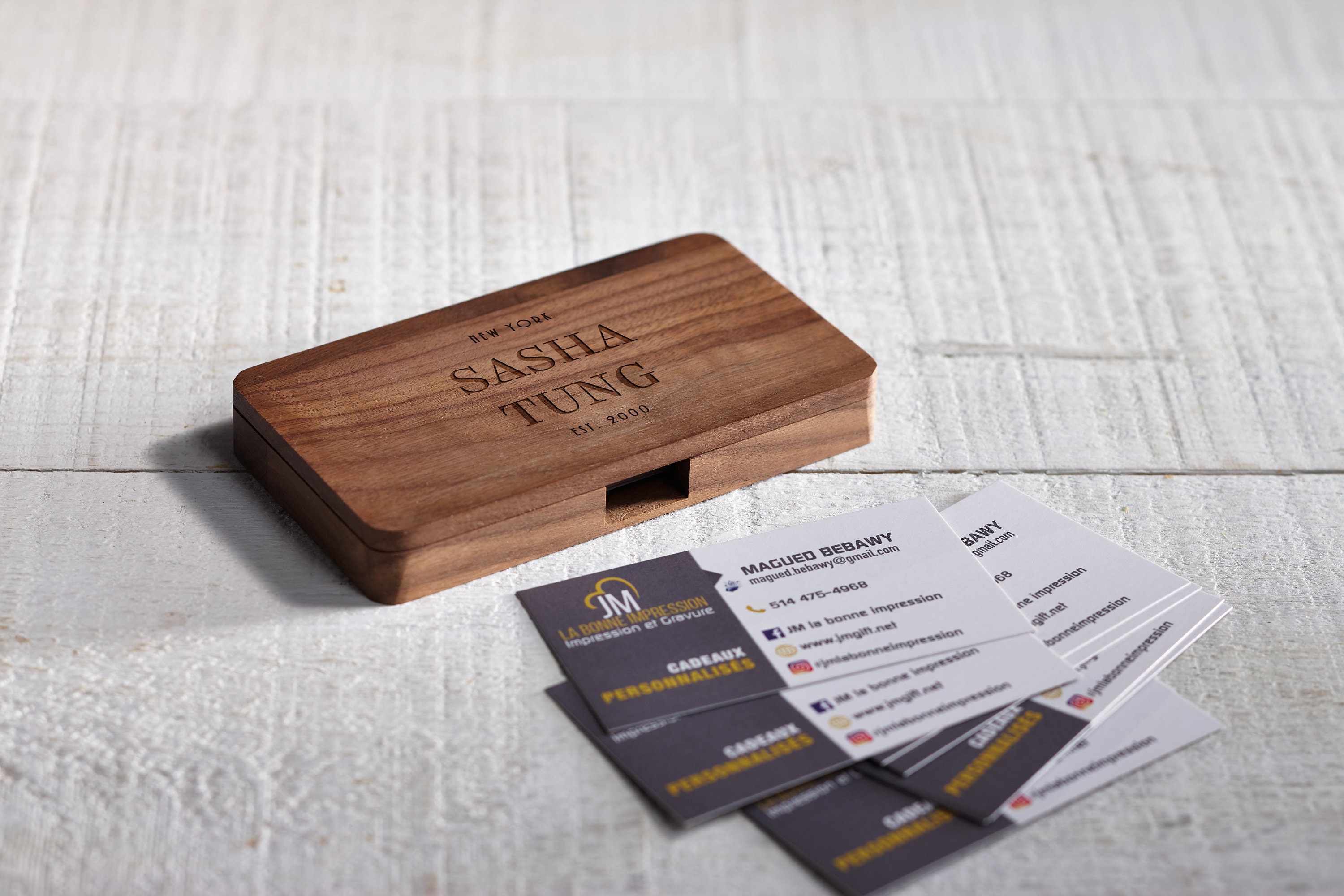 Customized Business Cards Holder, Personalized Wooden Business Cards