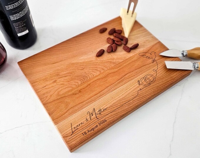 Personalized cutting board – Couples: Custom Engraved Housewarming, Wedding & Christmas Gift, Unique Charcuterie Board for the Couple