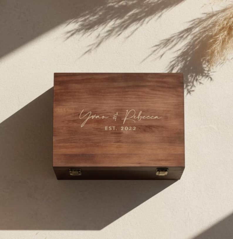 Personalized Engraved Wooden Gift Box: Rustic Keepsake Box image 9
