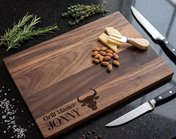Personalized Grill Master Cutting Board – Customized Charcuterie Board: Grill Accessories, Dad's Gift