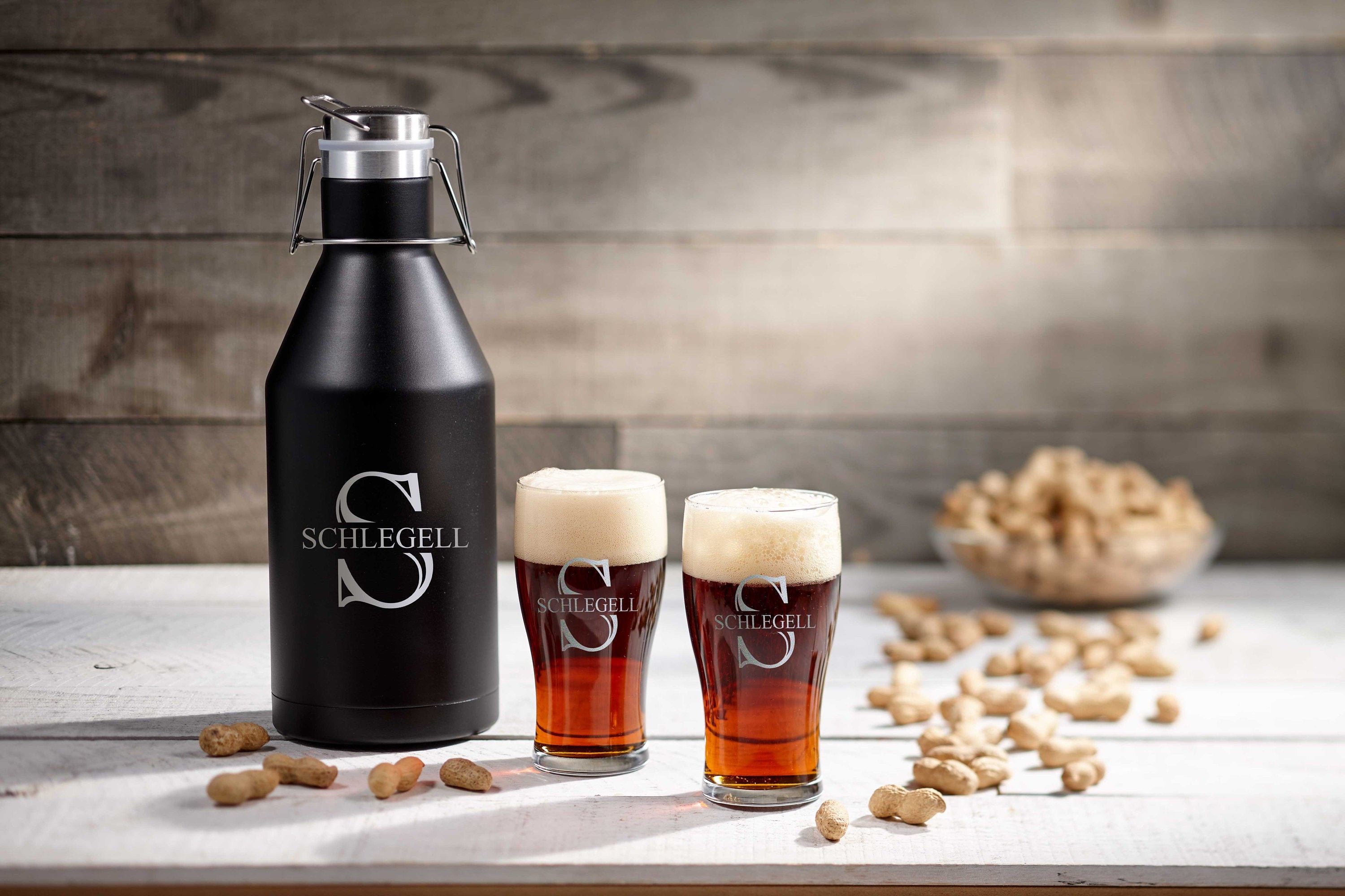 Personalized Growler, Engraved Stainless Steel Insulated Growler, Monogrammed Growler, Custom 64 ...