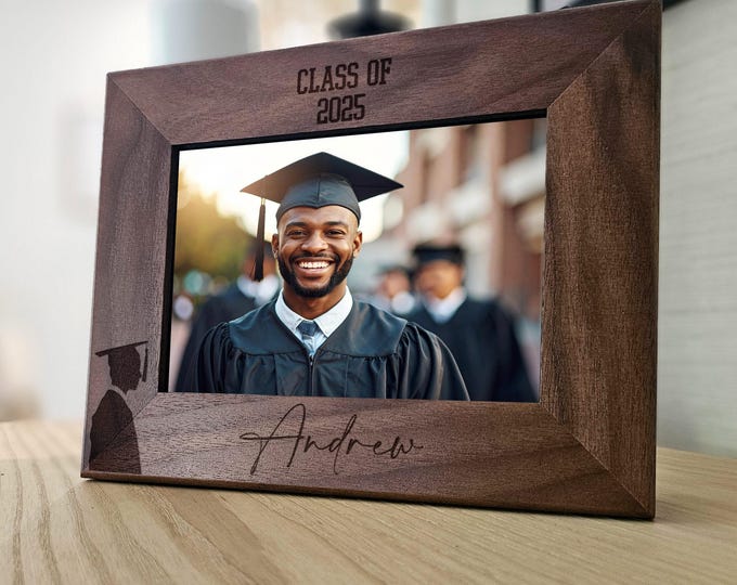 Custom Picture Frame, Graduation Gift, Personalized Picture Frame, Customized Wood Frame, College Graduation, School Graduation Gift