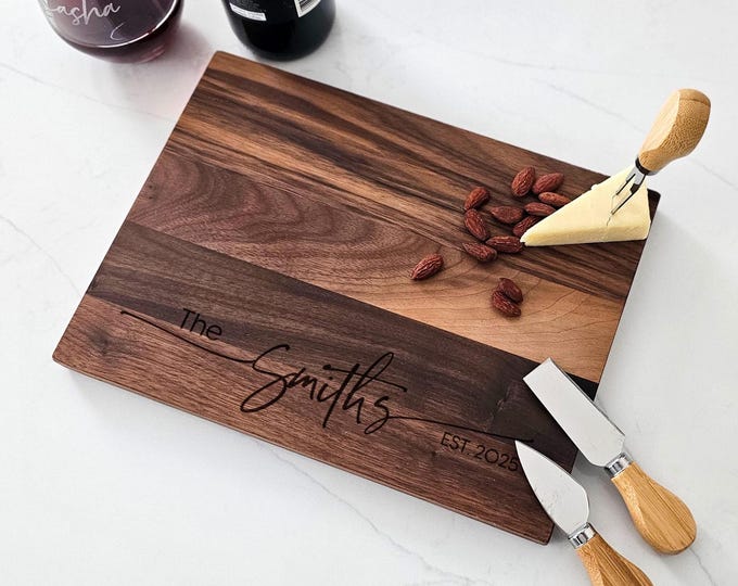 Personalized Cutting Board – Couples Gift: Customized Cutting Board, Wedding Gift, Housewarming Gift, Engagement, Anniversary, Gift