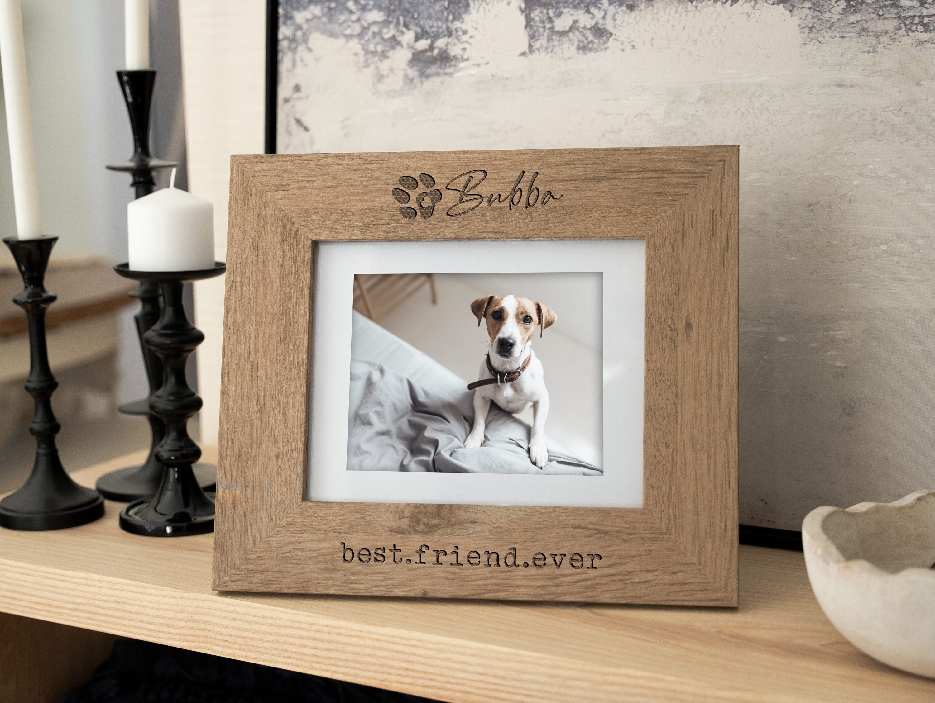 Personalized engraved frame, Custom photo frame, Frame for Pet, Paw Pet