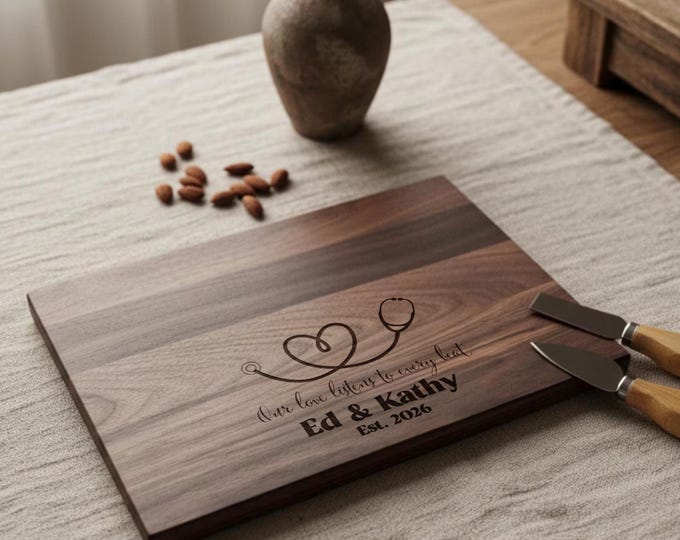 Personalized Charcuterie Board – Doctor Couple, Custom Cutting Board: Nurses, Housewarming, Engagement, Anniversary, Christmas, Hosting Gift