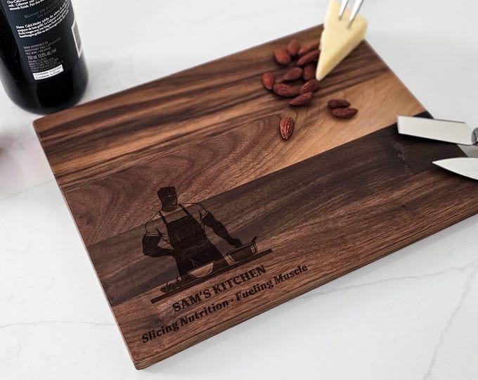 Personalized Cutting Board – Healthy Food Cooking: Custom Engraved Charcuterie Board, Body Builder, Nutritious Meals, Healthy Recipes Gift