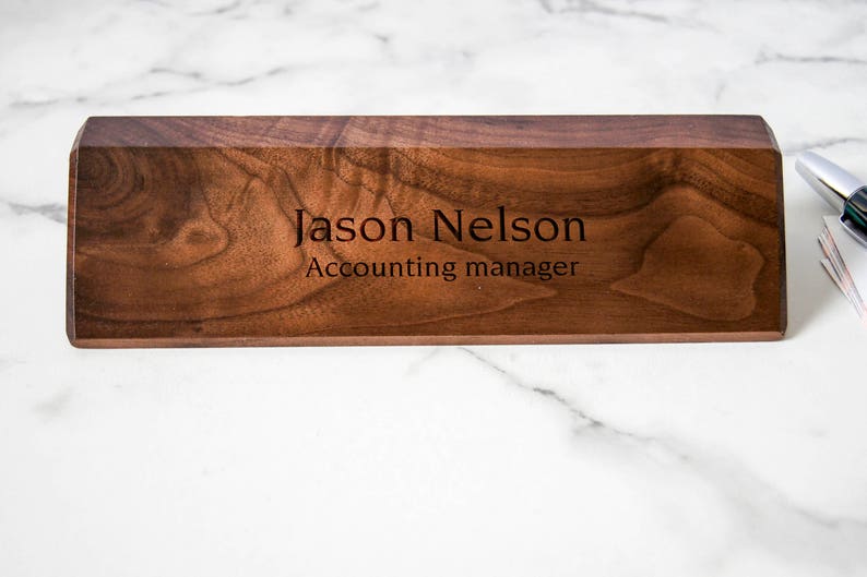 Personalized Wooden Desk Name Customized Walnut desk name | Etsy