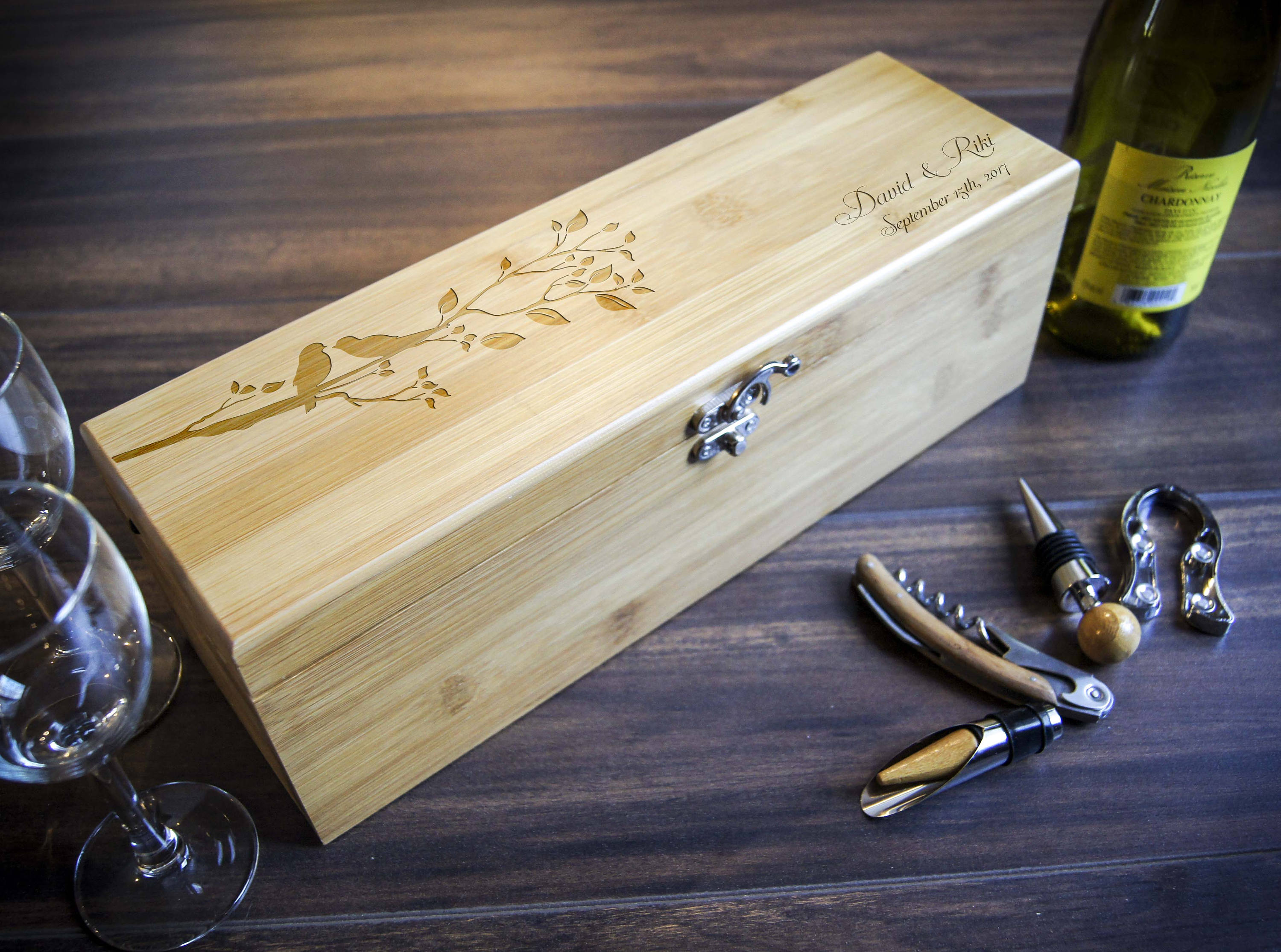 Personalized wooden wine box, Luxury wine box, anniversary ...