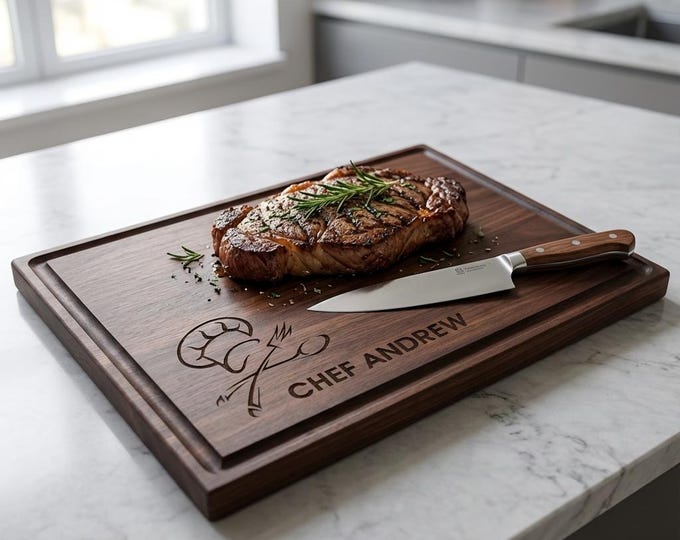 Personalized Chef Cutting Board: Engraved Charcuterie Serving Tray