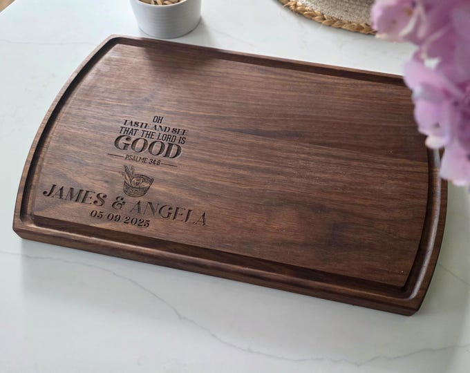 Personalized cutting board, Religious Housewarming Gift: Engraved Charcuterie Board With a Bible Verse, Christian Gift, Couples Gift