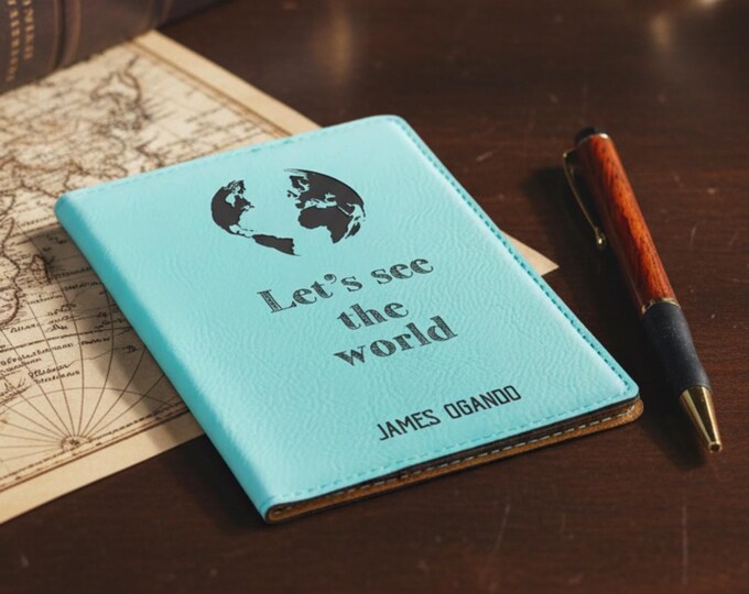 Personalized Passport Holder - Let's see the world: Custom Passport Cover, Gift for Her, Travel Accessories, Holiday Gift, Travel Gift