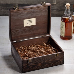 Personalized wooden gift box, Engraved Name Box, Wooden Keepsake box, Groomsman gift box, Rustic Gift Box, Christmas gift box image 3