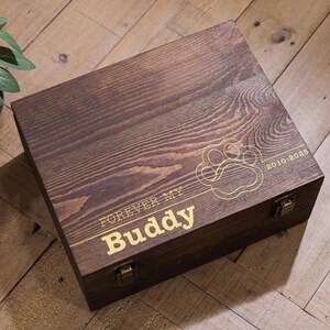 Personalized Pet Memorial Keepsake Box: Engraved Rustic Pine Wood Trinket Box